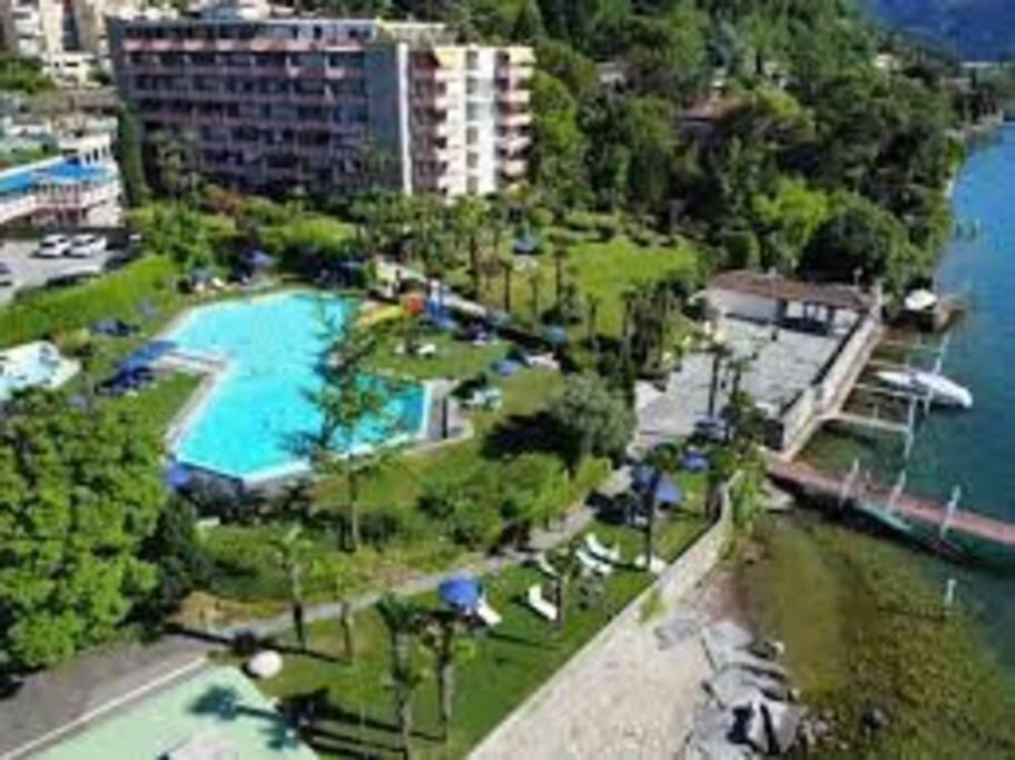 Luganersee, Pool, Strand, Parkplatz, Suite 204 Bissone Εξωτερικό φωτογραφία