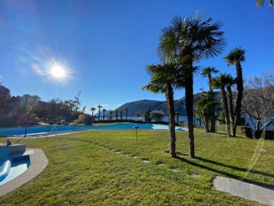 Luganersee, Pool, Strand, Parkplatz, Suite 204 Bissone Εξωτερικό φωτογραφία