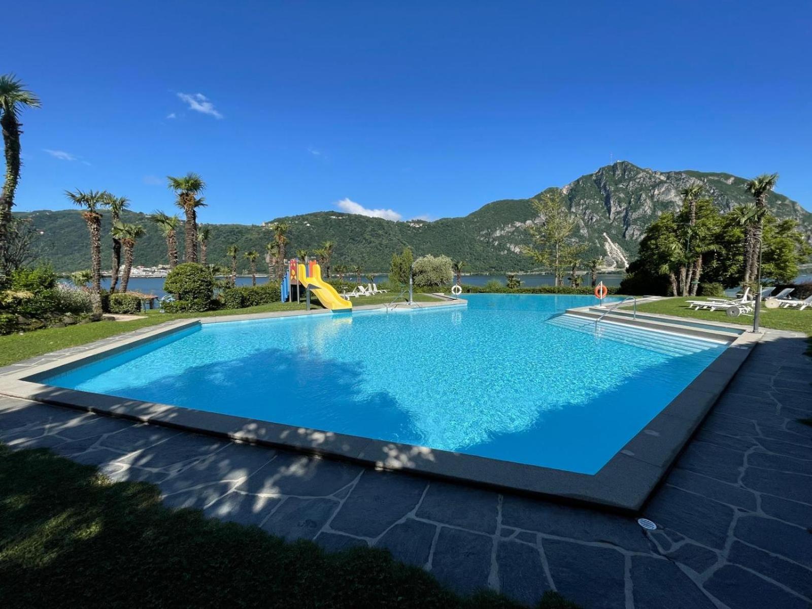 Luganersee, Pool, Strand, Parkplatz, Suite 204 Bissone Εξωτερικό φωτογραφία